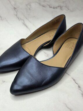 Naturalizer Samantha D'orsay Flats Blue Leather Slip-On Shoes Women's 7.5